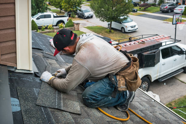 Professional Storm Damage Roof Repair technician working in East Brady, PA